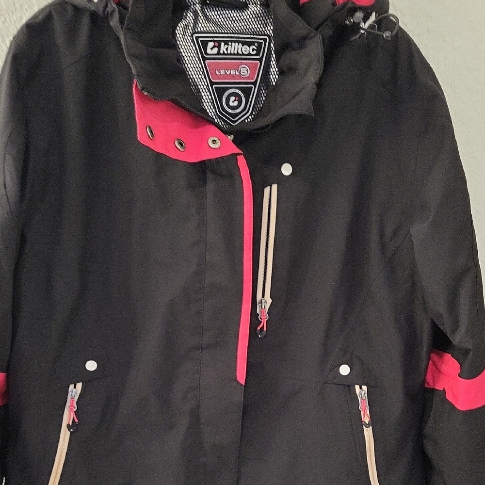 Women's Black and Pink Ski Jacket